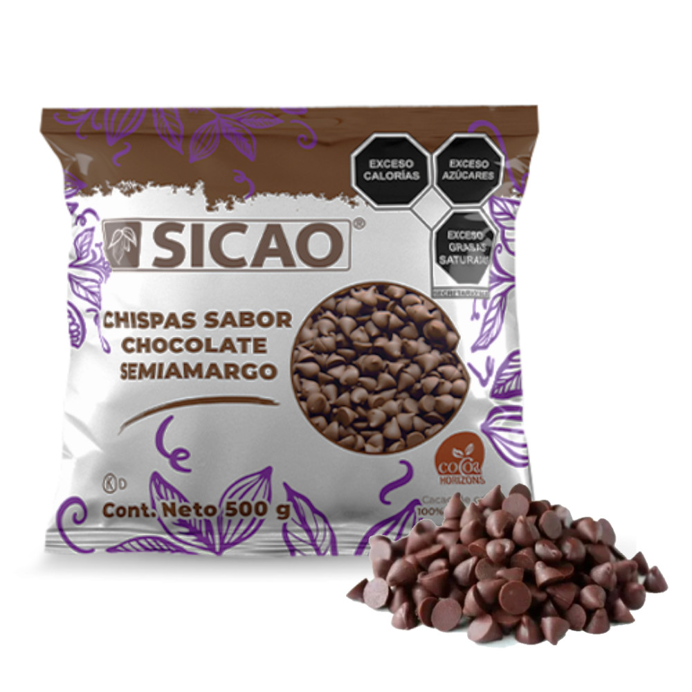 Chips chocolate semiamargo sicao x 500 Gr