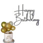 Topper frontal Happy birthday Plateado