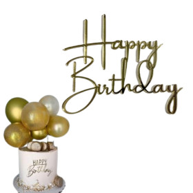 Topper frontal Happy birthday Dorado