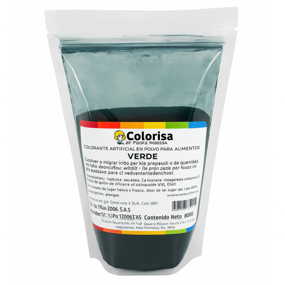 Colorante en polvo verde x 500 Gr