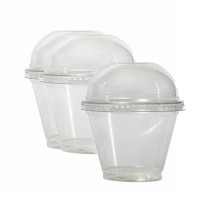 Vaso pet con tapa 9 oz X 12 Und