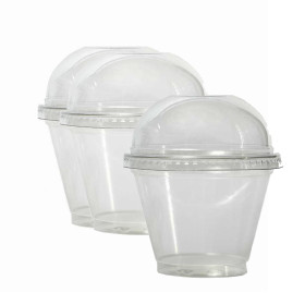 Vaso pet con tapa 9 oz X 12 Und