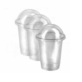 Vaso pet con tapa 12 oz X 12 Und
