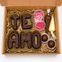 Kit Brownie TE AMO para Decorar