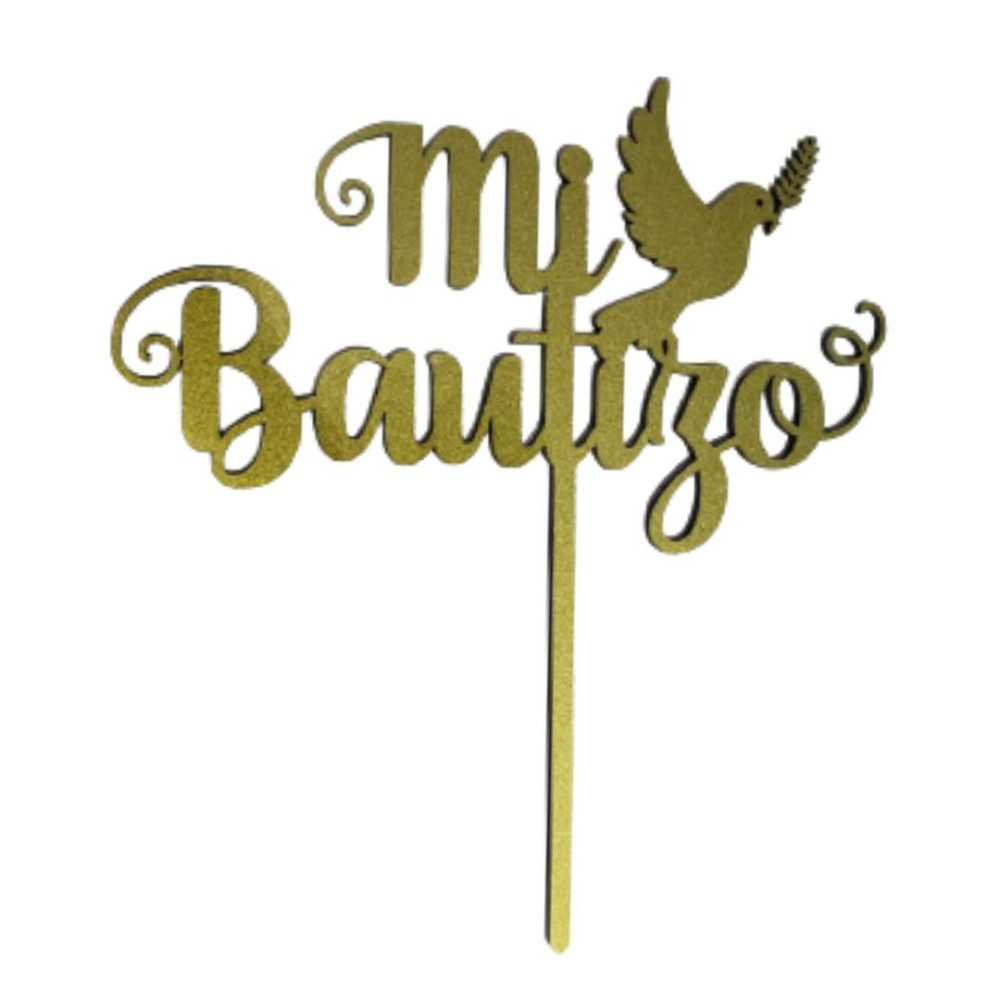 Topper bautizo #1 Dorado