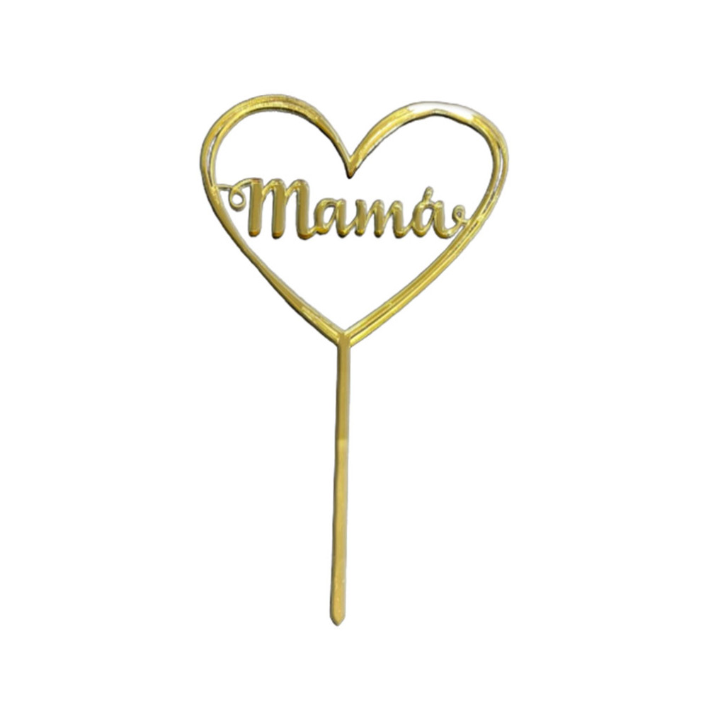 Topper Espejo Mamá corazon doble