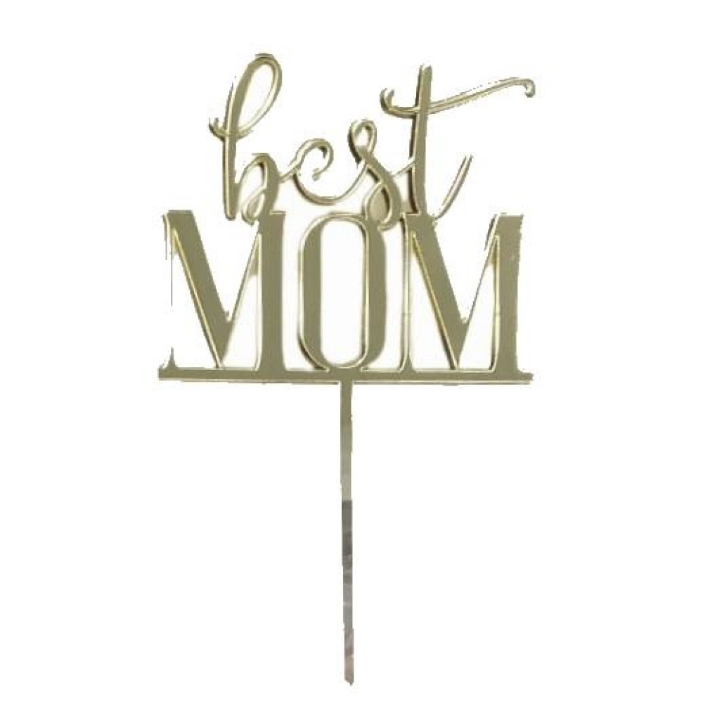 Topper best Mom dorado espejo