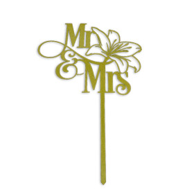 Topper Mr  & Mrs flor #5 Dorado