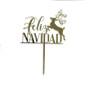 Topper espejo Feliz navidad reno #13 Dorado