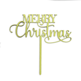 Topper espejo Merry christmas #3 Dorado