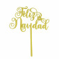 Topper Feliz navidad Snow #8 Dorado espejo