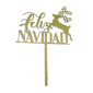Topper Feliz navidad Reno #9 Dorado