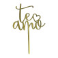 Topper Love decorado dorado