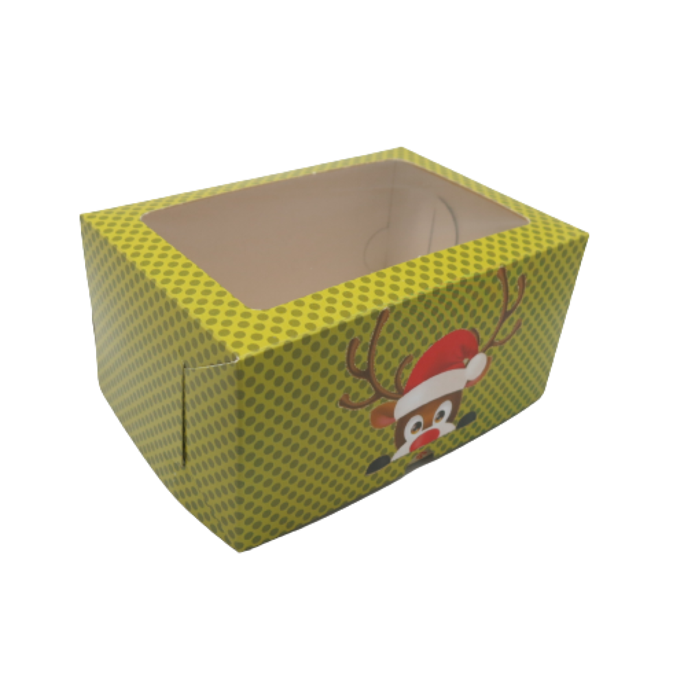 Caja cupcakes decorada navidad x 2 cav