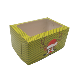 Caja cupcakes decorada navidad x 2 cav
