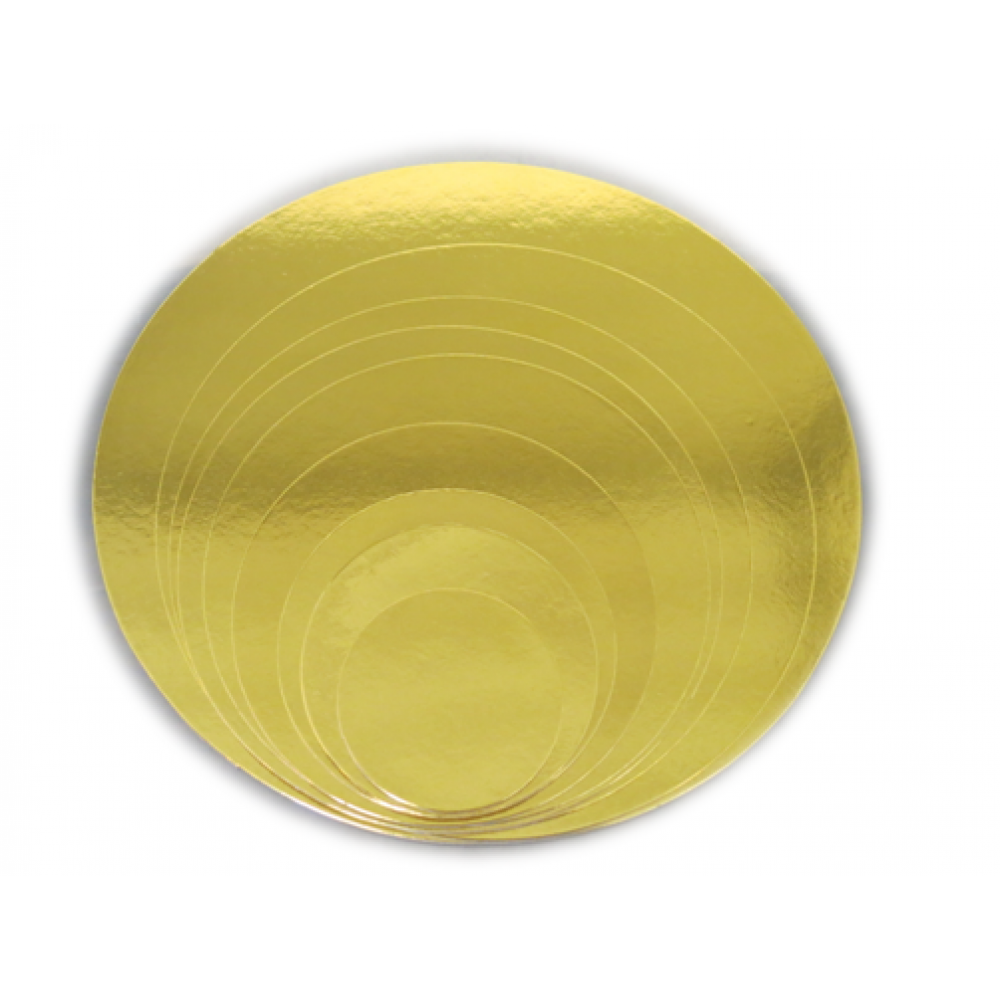Disco-blonda de cartón dorado 8 cm x und