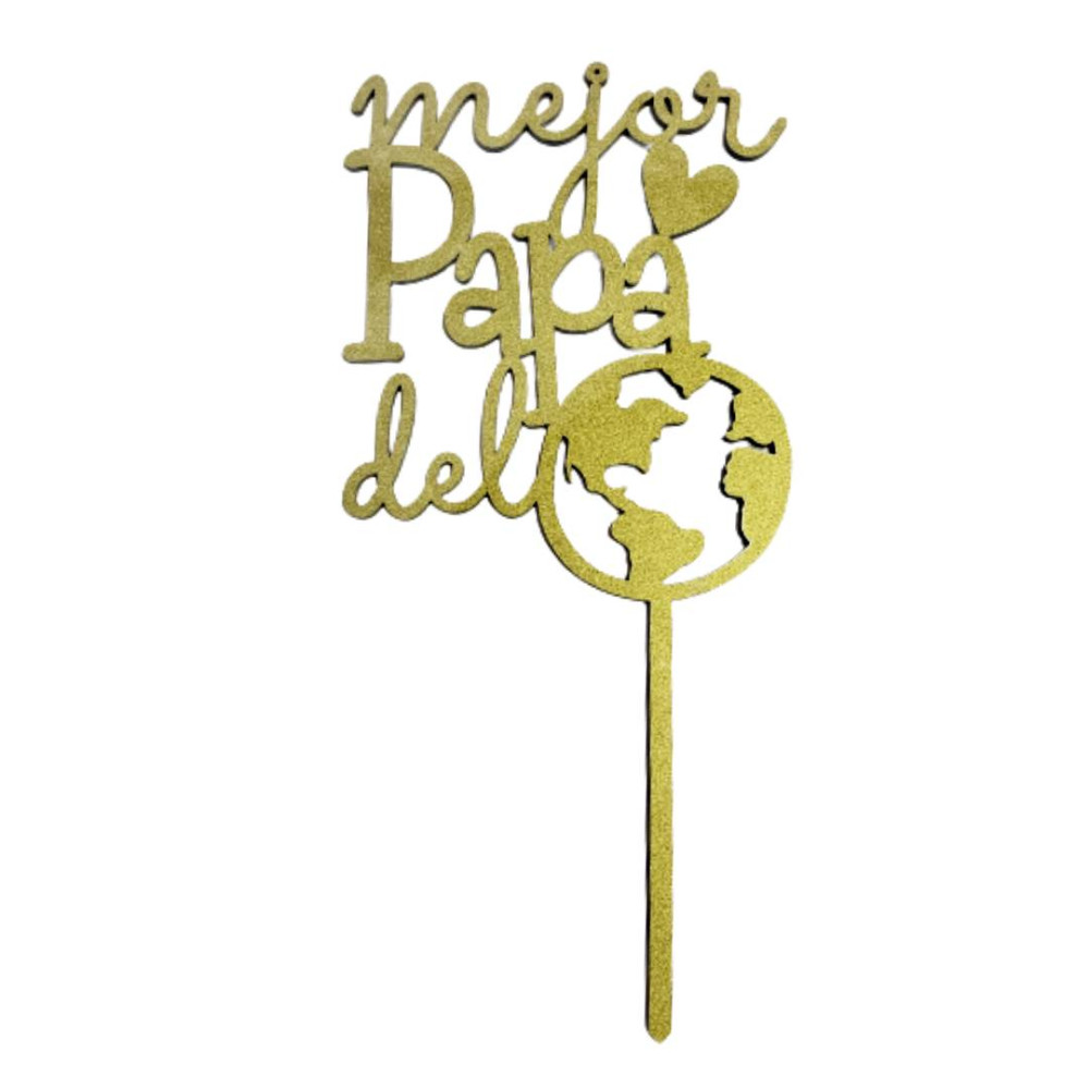 Topper el mejor papá del mundo- Dorado