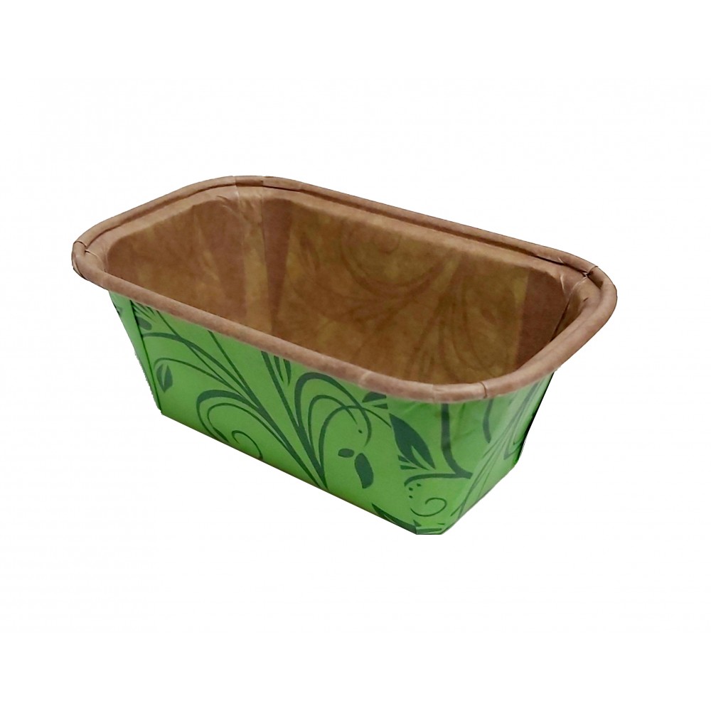 Molde plum cake verde 100 gr x 50 Und