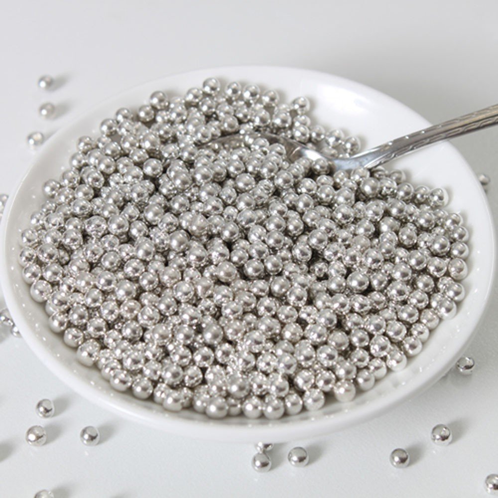 Perlas plateadas brillantes x 1Kg