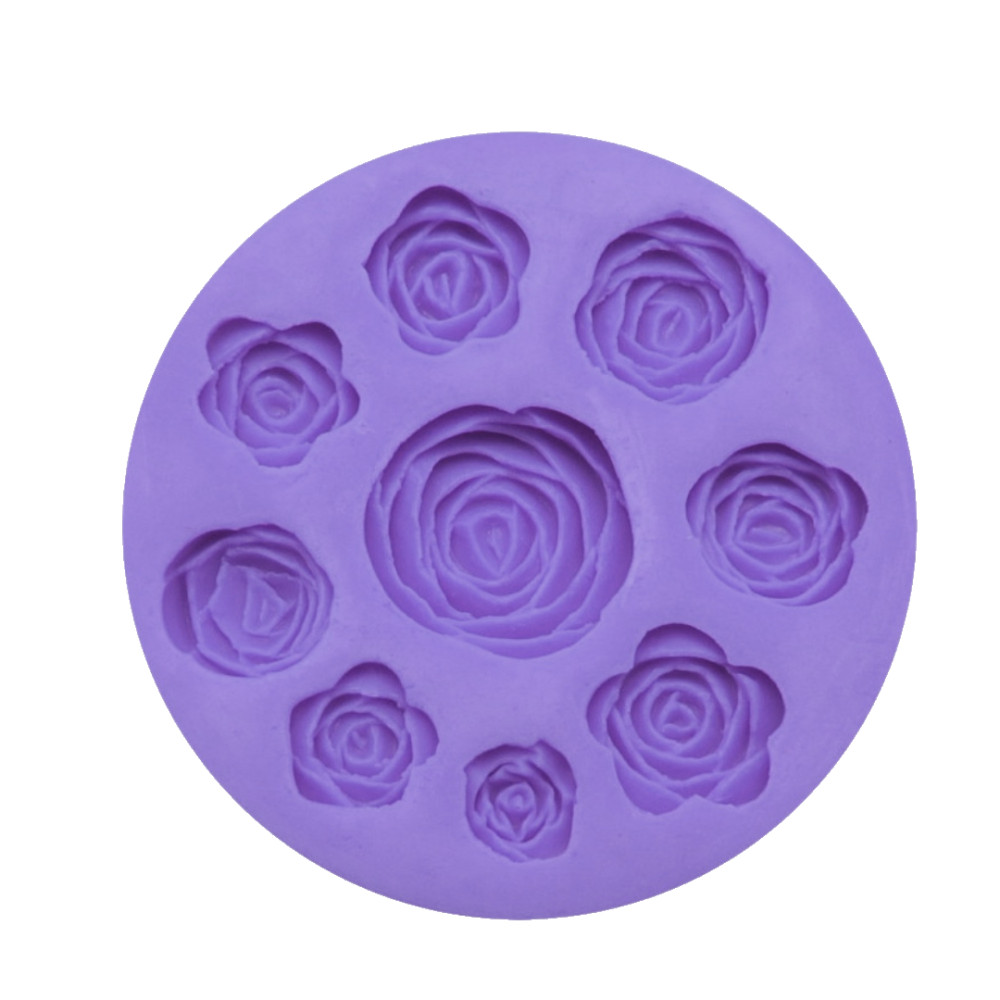 Molde silicona rosas x 9