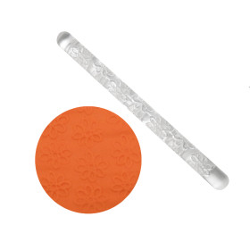 Rodillo mini acrilico flores x 16 cm 