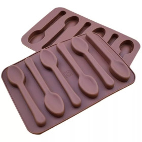 Molde en silicona cucharas x 6 cav