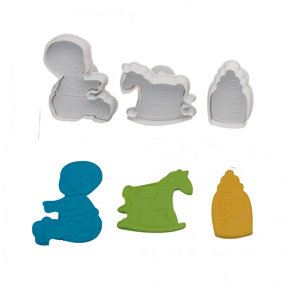 Cortadores push print baby shower x 3 pcs