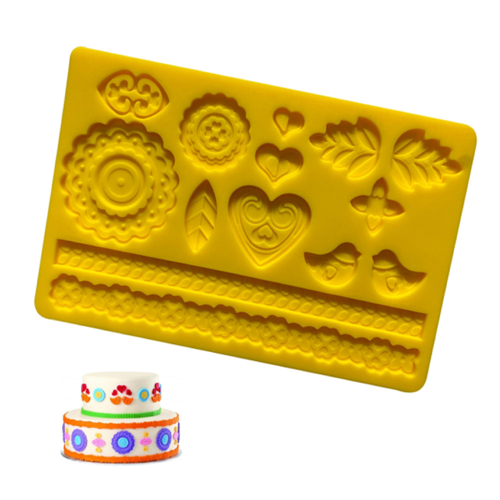 Molde silicona fondant flores
