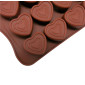 Molde silicona corazones decorados x 15 Cav