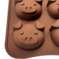Molde silicona choco cara cerditos x10 Cav
