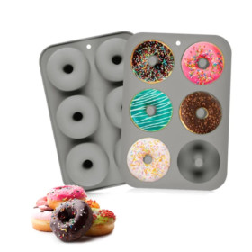 Molde silicona gris donuts x 6