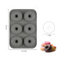 Molde silicona gris donuts x 6