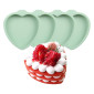 Molde silicona torta corazon capas x4
