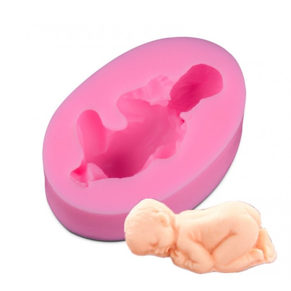 Molde silicona bebe acostado
