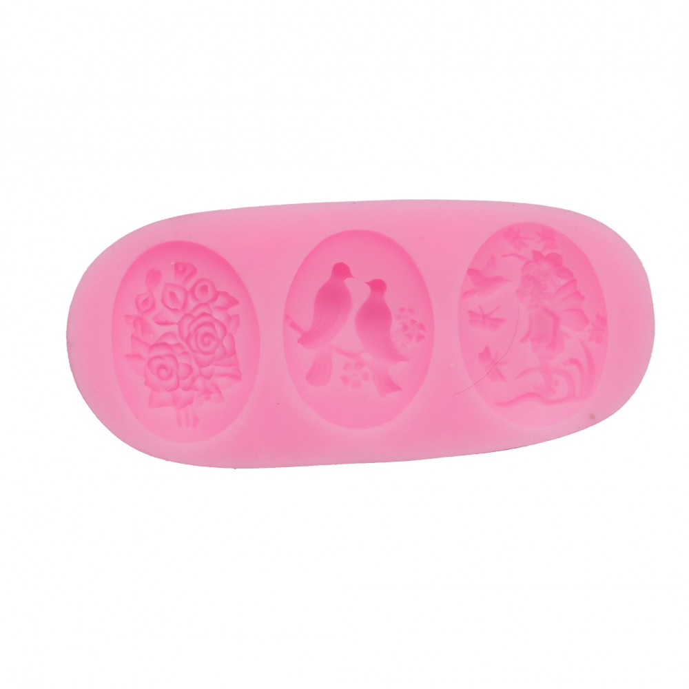 Molde silicona amor x 3 cav