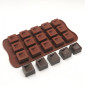 Molde silicona choco cuadros hueco x 15 cav