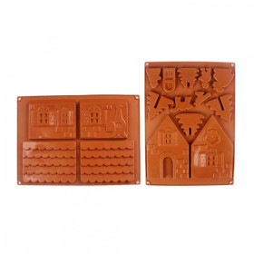 Molde silicona casa jengibre 3D