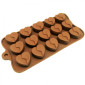 Molde silicona choco corazon partido x 15 cav 