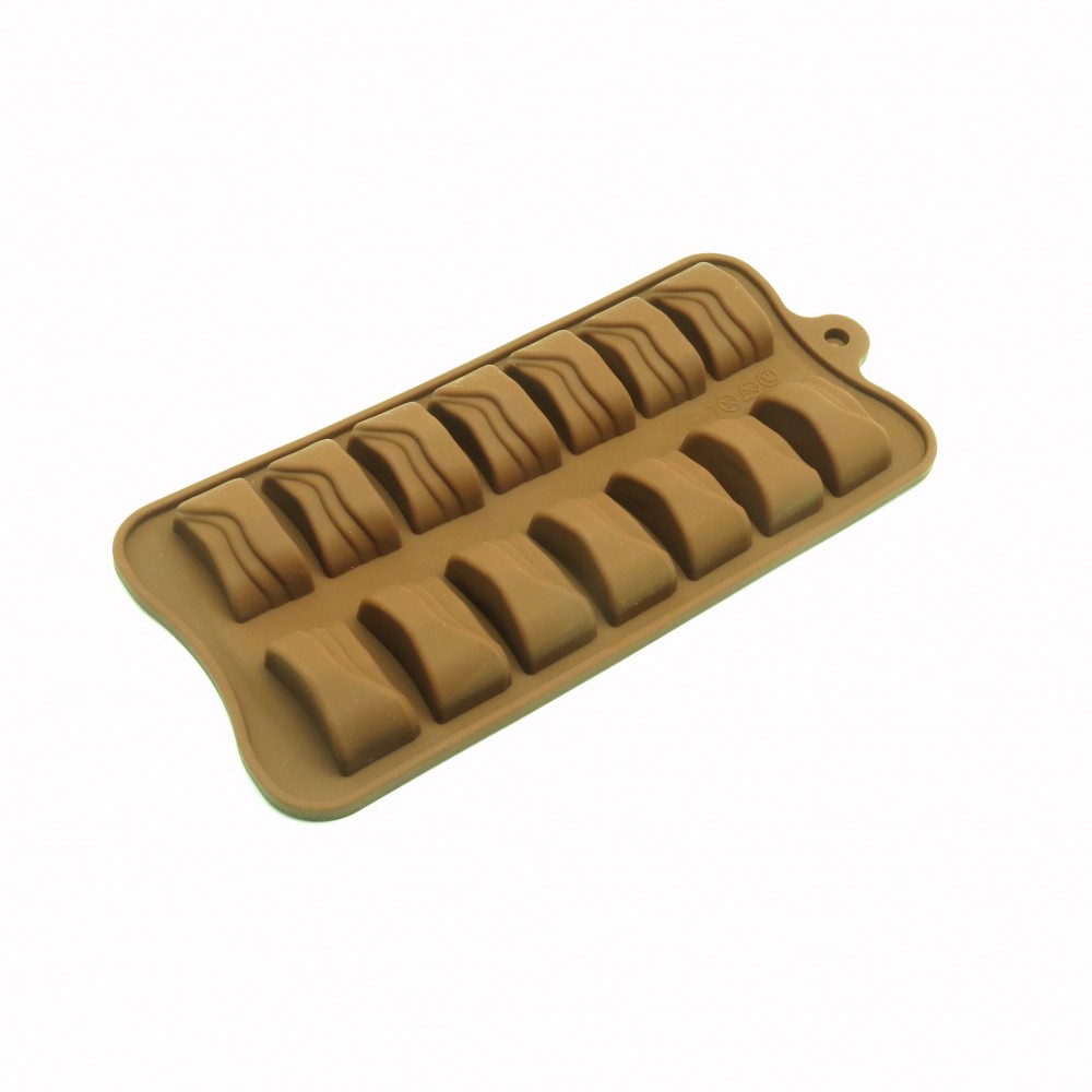 Molde silicona choco rectangular x 14 cav