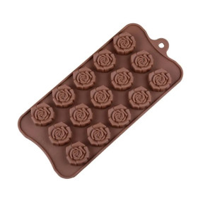 Molde silicona choco rosas x 15 cav