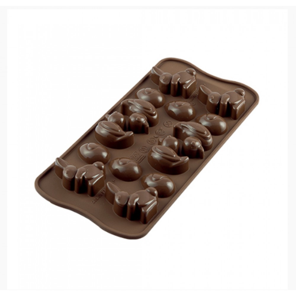 Molde silicona choco pascua x 14 cav