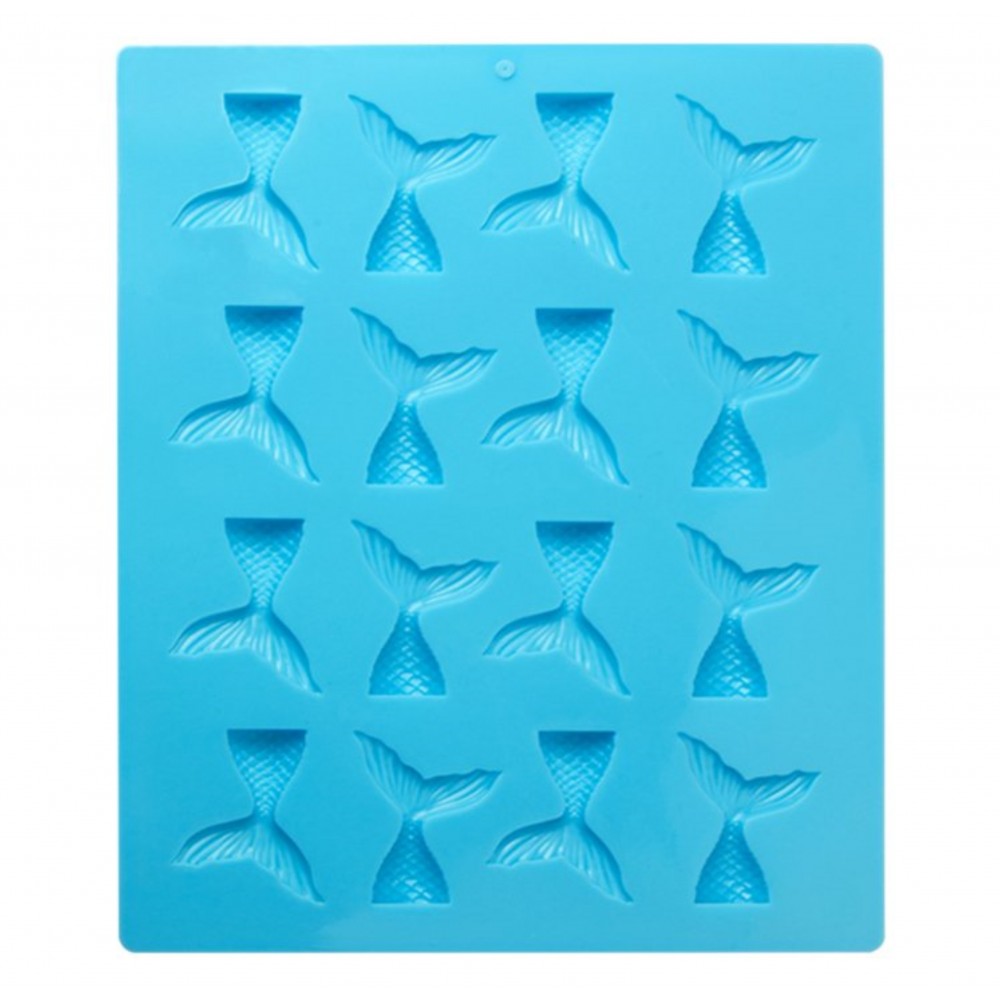 Molde silicona cola de sirena x 16 cav