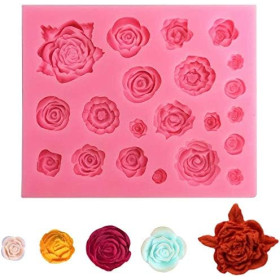 Molde silicona rosas varias
