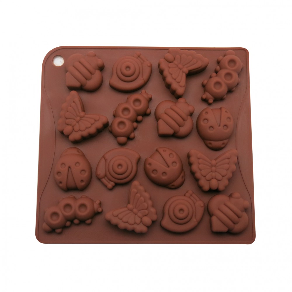 Molde silicona choco insectos x 16