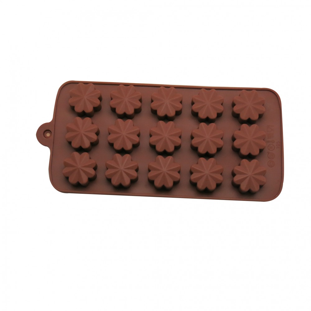 Molde silicona choco floresitas x 15