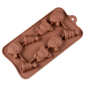 Molde silicona choco navidad x 8 cav