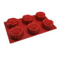 Molde silicona rosas x6