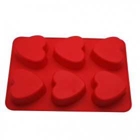 Molde silicona corazones x 6