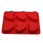 Molde silicona corazones x 6