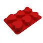 Molde silicona corazones x 6